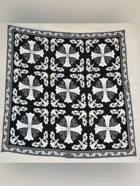CHROME HEARTS ‘Black Grey White’ Ceiling Silk Scarf